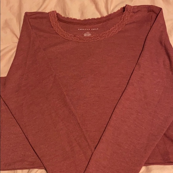 long sleeve rubbed crop top - Picture 2 of 3